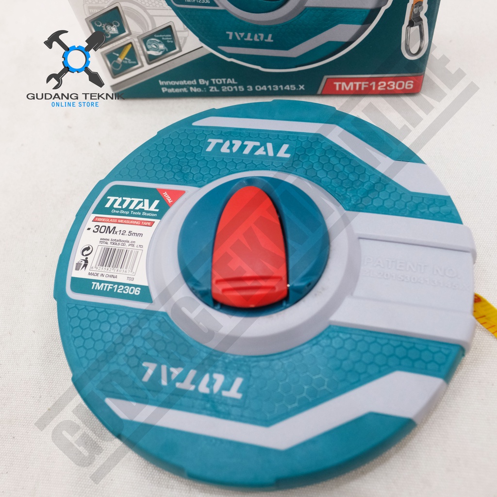 Meteran 30M Measuring Tape TOTAL TMTF12306 / Meteran Fiberglass 30 Meter