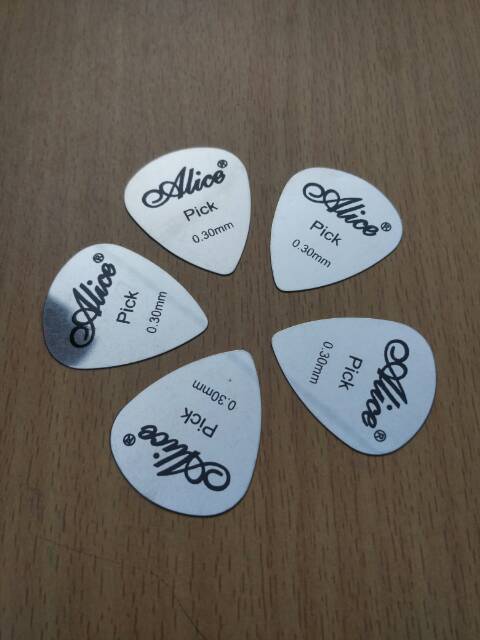 Pick Gitar Logam Besi Stainless Steel Alice Guitar Picks 0.30mm
