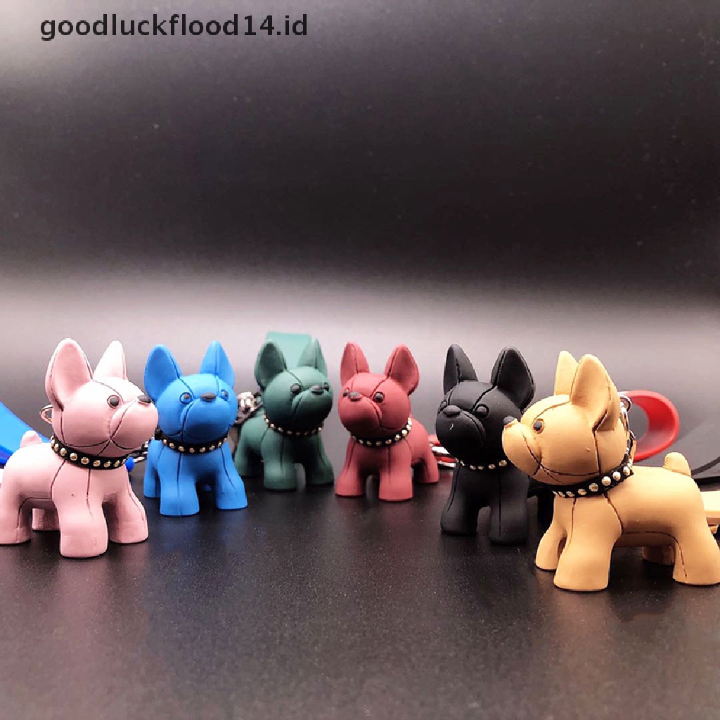 [OOID] Fashion French Punk Bulldog Keychain Leather Dog Keychains For Women/Men's Bag ID