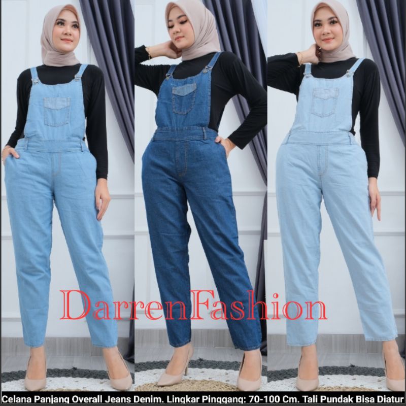 Celana Panjang Overall Wanita Dewasa Jeans Denim Murah