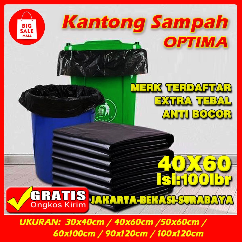 Kantong Plastik Sampah 40x60cm isi100pcs Plastik Packing Online shop Grabage Bag Trash Bag Extra Kualitas Export Grosir