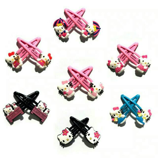 Jepit Rambut Anak Motif Hello Kitty / Jepit Rambut Tiktok Hello Kitty
