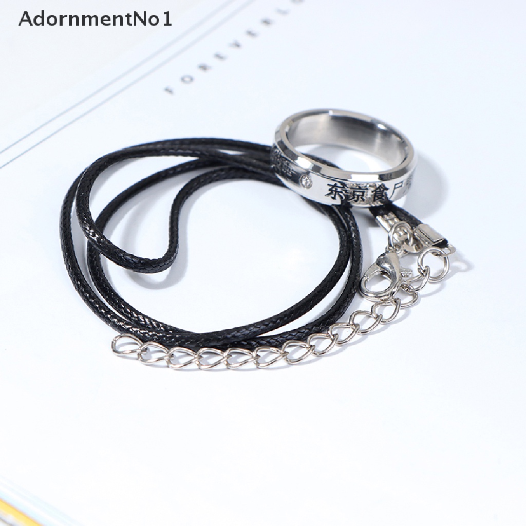 (AdornmentNo1) Kalung + Cincin Titanium Steel Motif Anime Tokyo Ghoul Kaneki Untuk Cosplay