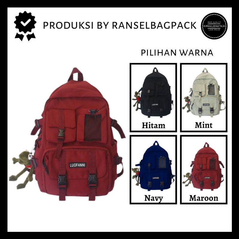 Tas Ransel Backpack Punggung Sekolah Kekinian Terbaru Murah Casual Simpel Elegan Pria Wanita