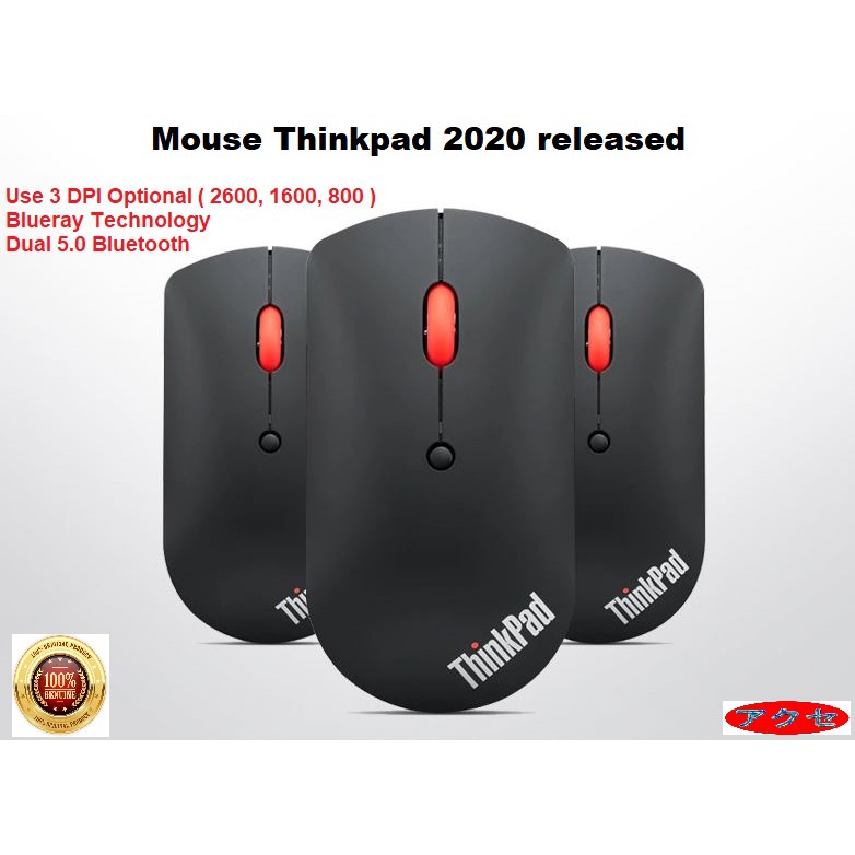 Mouse Lenovo Thinkpad 5.0 Bluetooth Blueray technology Office Terbaru Original