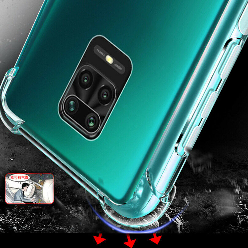 For Xiaomi Redmi Note 9S 9 Pro Max Shockproof Silicone Soft Clear TPU Case Cover