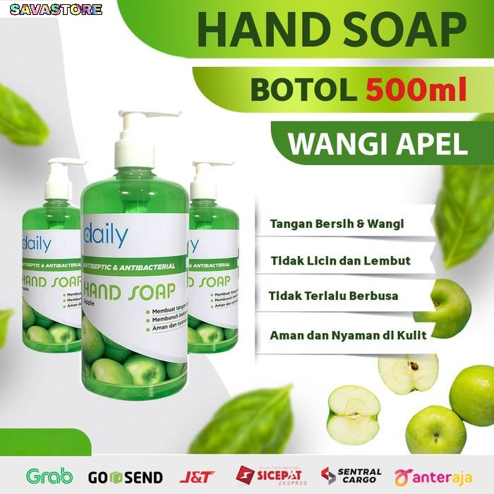 Sabun Cuci Tangan Daily Antiseptik &amp; Antibakteri HandSoap 500ml Apel