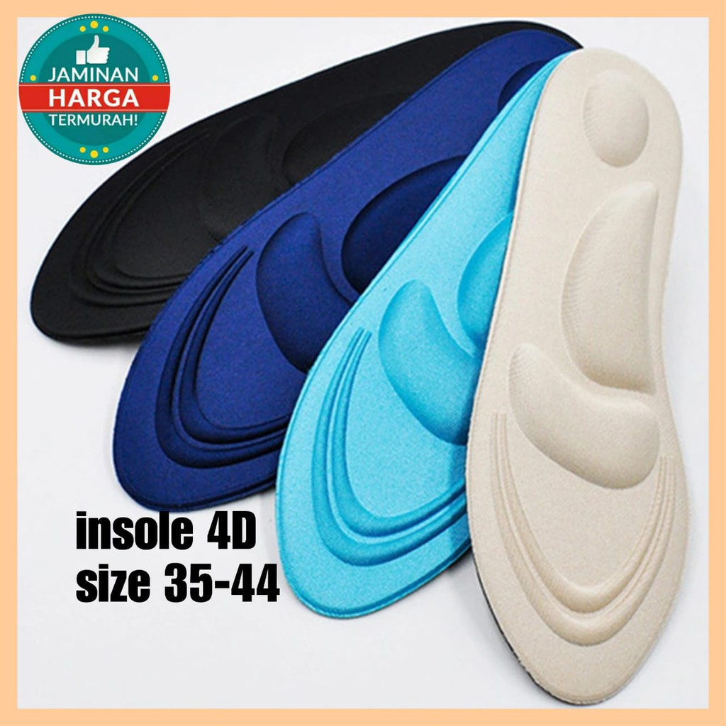 1 Pasang Insole Busa 4D Empuk Kualitas Premium Cewek Cowok / Orthopedic Shoe Foam Insoles Unisex