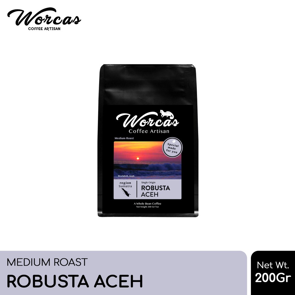 

WORCAS Kopi Robusta Aceh 200 Gram - Medium Roast