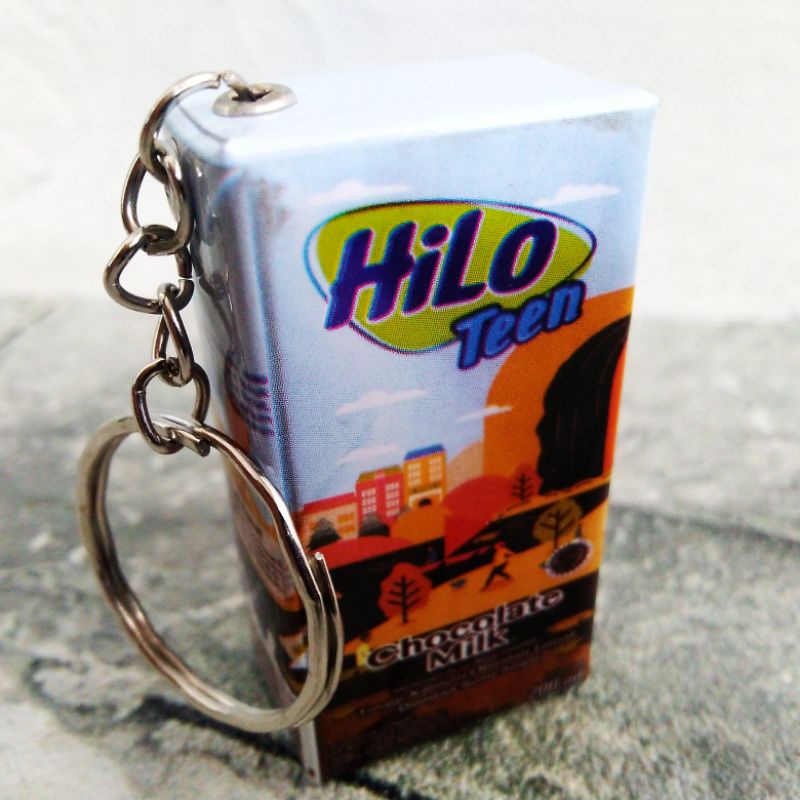 GANTUNGAN KUNCI UNIK MURAH MINIATUR KOTAK MINUMAN-Hilo Choco