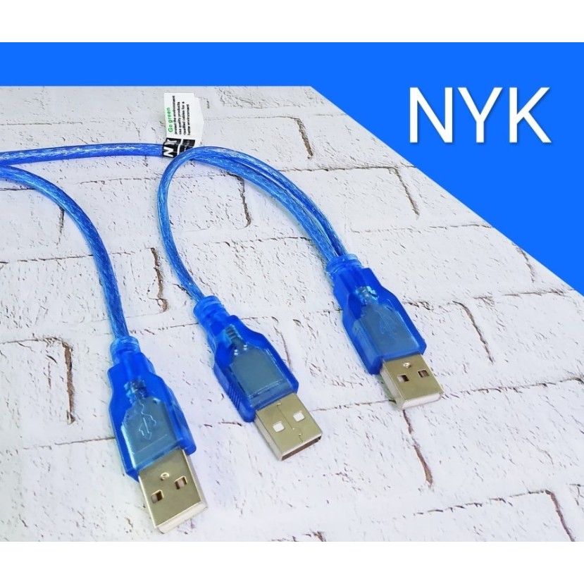 Usb-a 2.0 male to 2 Usb-a male splitter cable nyk 480Mbps - Kabel usb2.0 cabang for hdd ssd enclosure