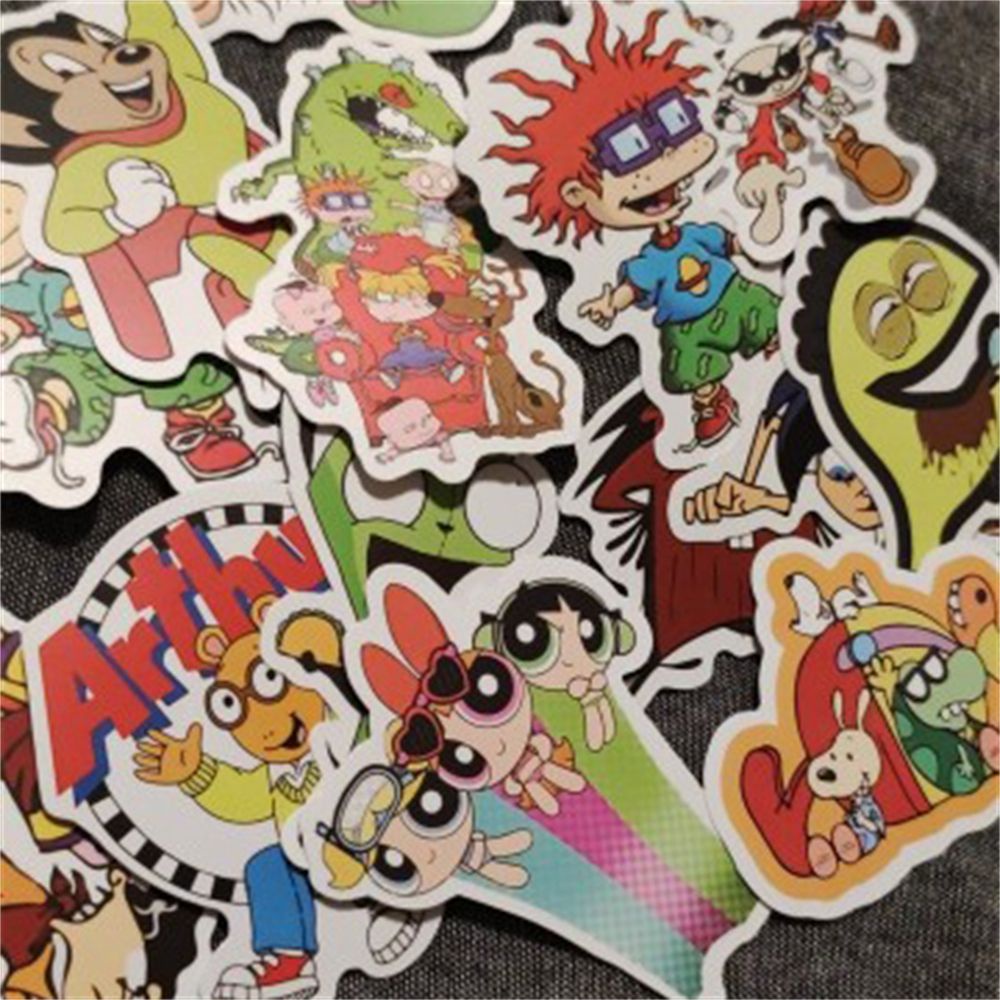 QUINTON Multi Use Mixed Classic Cartoon Sticker DIY Toy Sticker The Powerpuff Girls Cartoon Anime Stickers Notebook Graffiti Stickers Waterproof Sticker Decals Stationery Sticker For Car Guitar Cartoon Decals Popeye the Sailor