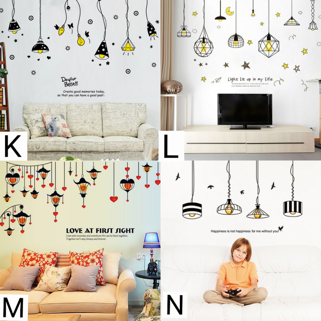 Reliza Wall Sticker Lampu Gantung Dapur Kitchen Stiker Dinding LDR22