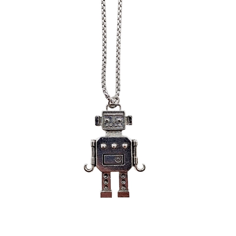 Eropa dan Amerika logam retro robot kalung kepribadian rantai sweater Keren Bumi disco hip-hop stree