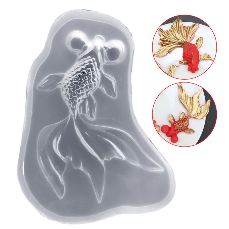SIY  Mirror Crystal Epoxy Mould DIY Handmade Material Goldfish Silicone Mold Jewelry Pendant Liquid Molds Making