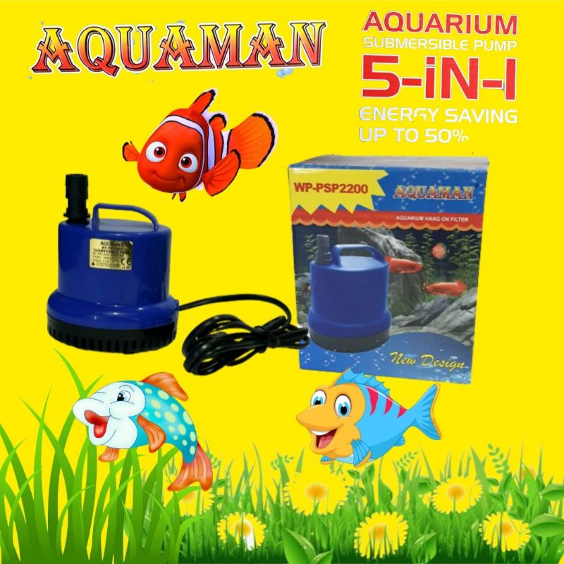 Mesin pompa Celup AQUAMAN WP PSP 2200 Waterpump Pompa Aquarium Kolam 1~2Meter 16W