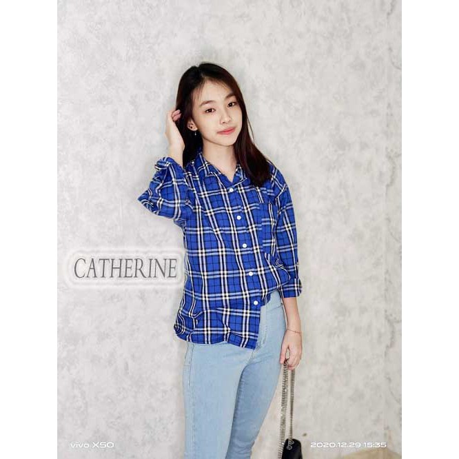 CATHERINE-KEM BASIC KAWAI / KEMEJA WANITA / FASHION KOREA/KEMEJA TERMURAH
