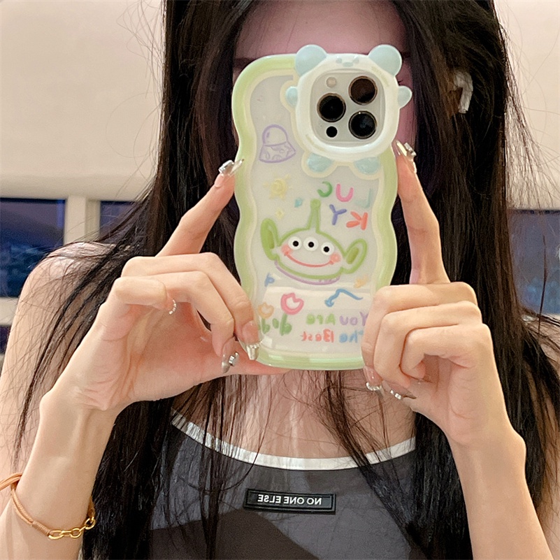 Case Pelindung Lensa Motif Tiga Mata Monster Kecil Tahan Banting Untuk iPhone 14 13 12 11 Pro Max X Xr Xs Max 7 8 6 6s Plus SE 2020