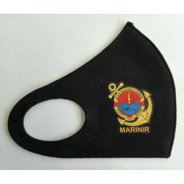 Masker scuba hitam logo marinir TNI AL
