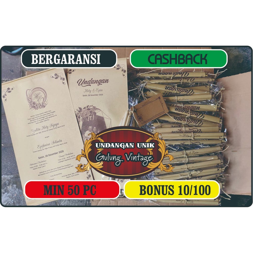 TERLARIS.. EXPRESS undangan gulung rustic