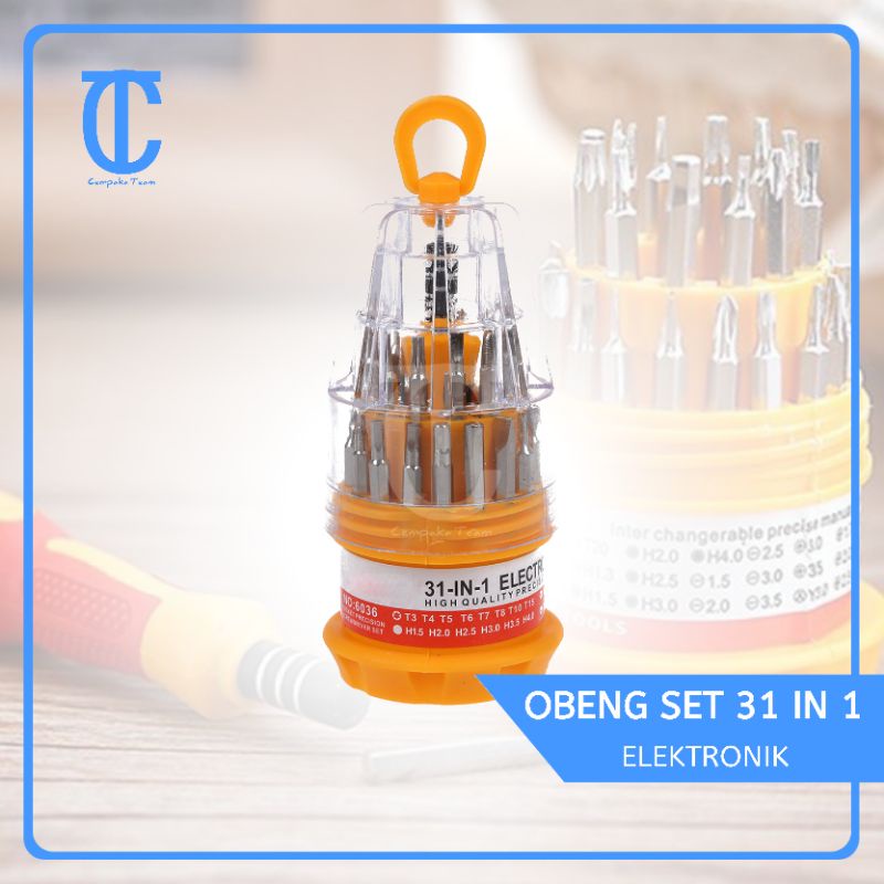 Obeng Set HP Lengkap Mini 31 in 1 Small Screwdriver Perkakas Tangan Repair Elektronik