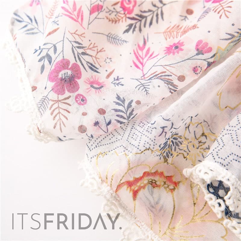 ITSFRIDAY NABA Scarf - Premium Pashmina Shawl Selendang Syal Pasmina Hijab Import Motif Flower Glitter Renda