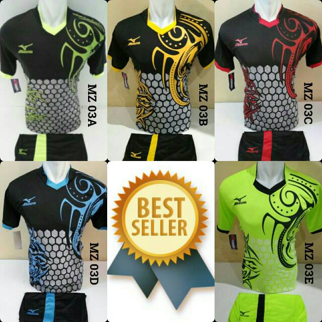 Baju jersey olahraga Bola Kaos Setelan Futsal / Volly Mizuno murah