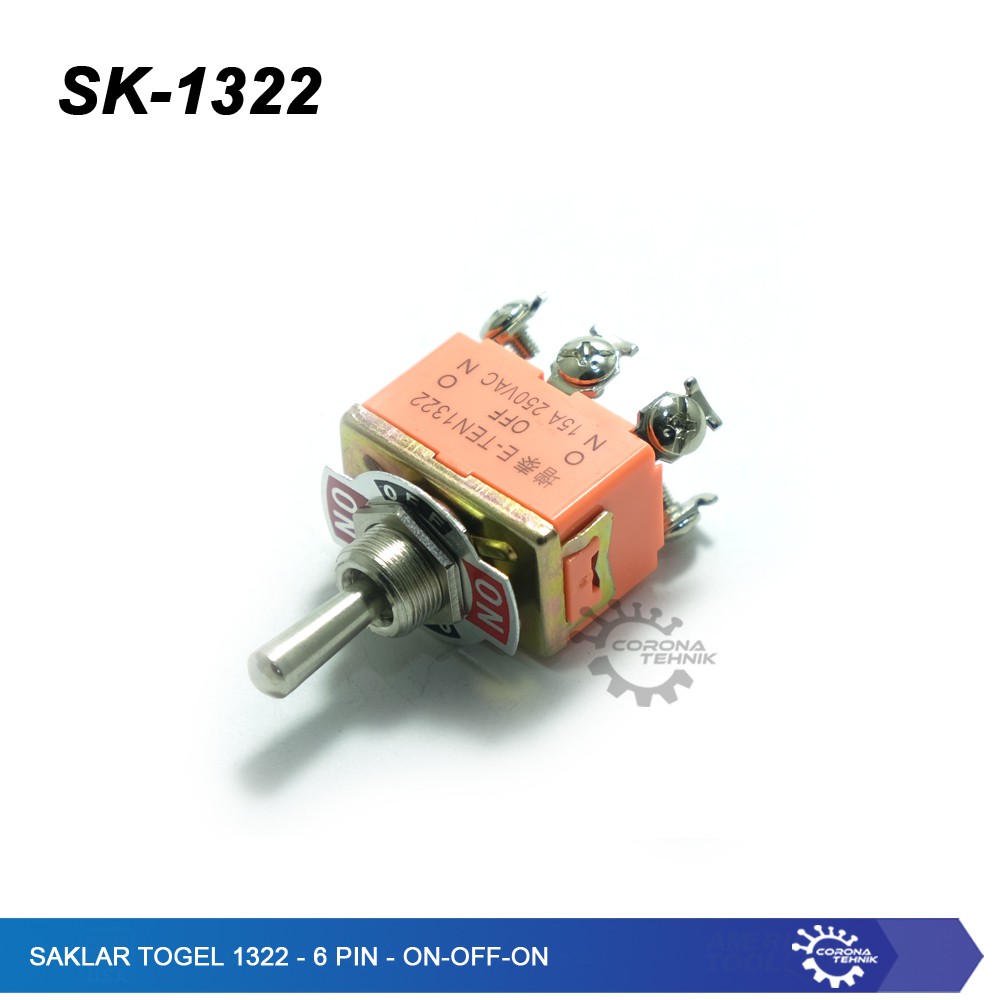 Saklar Toggle - 1322 - 6 Pin - ON-OFF-ON