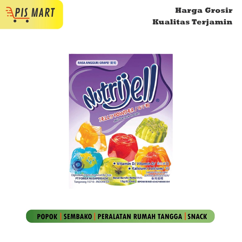 

Nutrijell Nutrijel Jelly Powder Sachet Rasa Buah Kemasan 10 gr