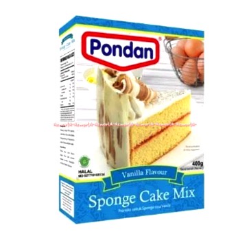 Pondan Sponge Cake Mix 400gr Rasa Vanilla Vanila Tepung Instan Membuat Kue Bolu Spon Kek Vanila Premiks Instan Pandan