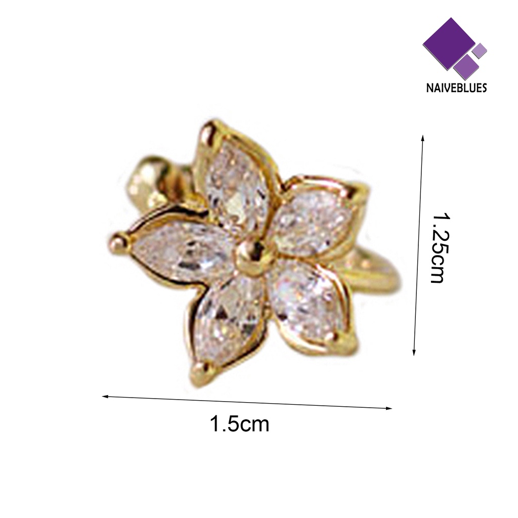 1pc Anting Ear Cuff Bentuk U Desain Bunga Bahan Alloy Tidak Pudar Untuk Pesta