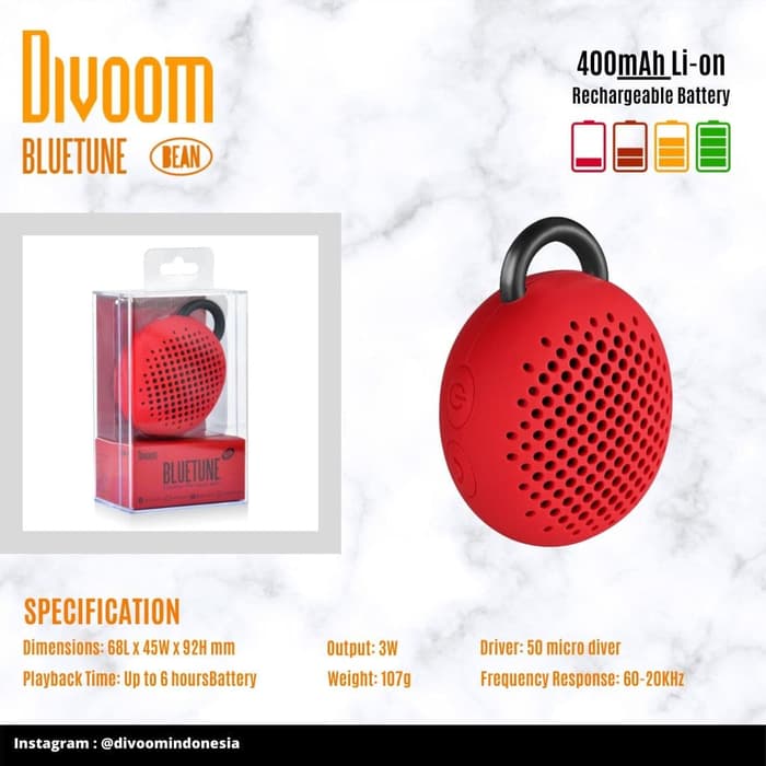 

840kij Divoom Bluetune Bean - Putih 57Ryur67R
