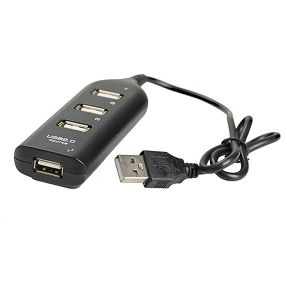Hub Adapter Splitter 4 Port USB 2.0 Kecepatan Tinggi Warna Hitam Multifungsi Untuk PC Komputer