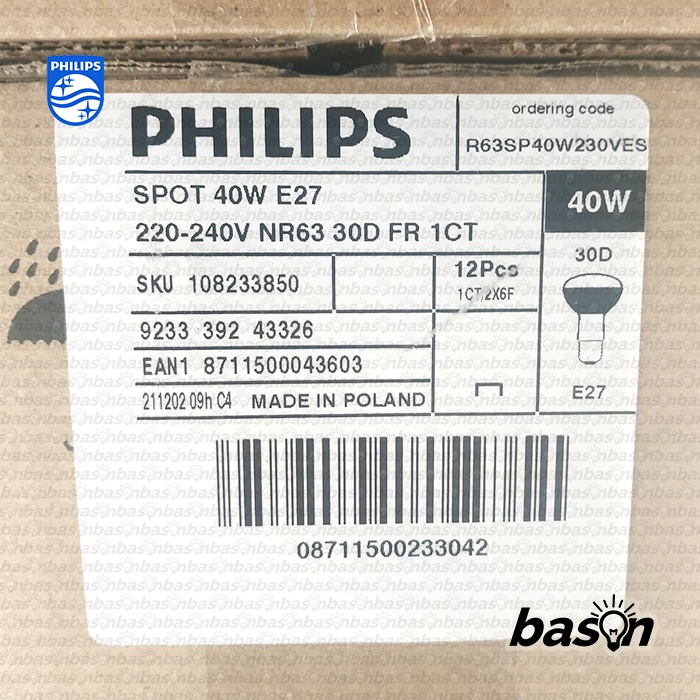 PHILIPS NR63 Spot 40W E27 220-240V 30D - Lampu Reflektor