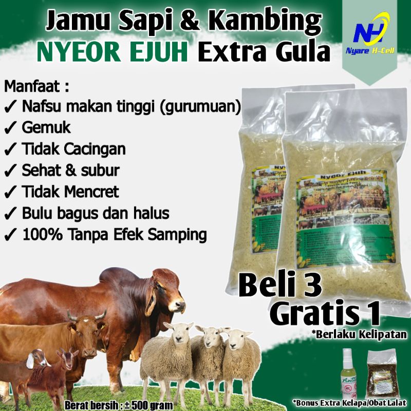 JAMU SAPI NYEOR EJUH EXTRA GULA PENGGEMUK SAPI JAMU NYEOR EJUH JAMU PENGGEMUK SAPI VITAMIN KAMBING V