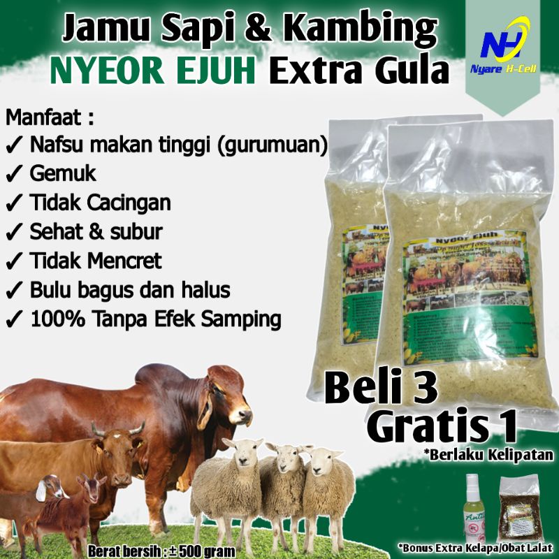 Jual Jamu Sapi Nyeor Ejuh Extra Gula Penggemuk Sapi Jamu Nyeor Ejuh