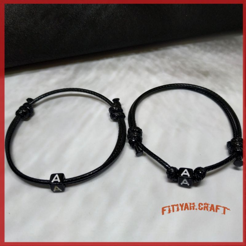 GELANG COUPLE TALI KOREA 2MM MURAH GELANG INISIAL HURUF