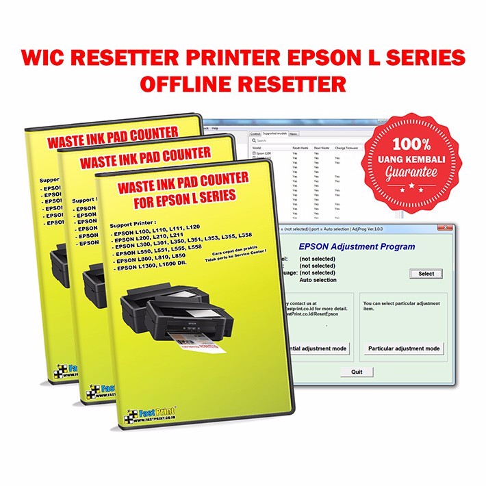 Promo WIC Resetter Epson L120, L130, L220, L310, L360, L365 Free 1 key