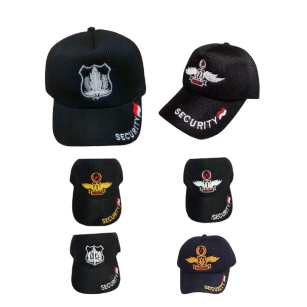 Topi Security satpam jaring doublemess polos linmas