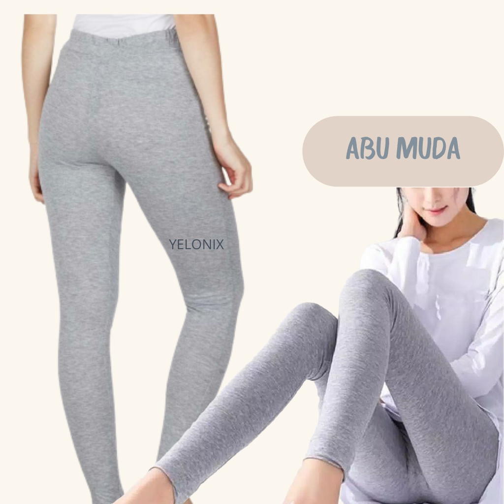 Legging Rayon Spandek Kaos L - XXXL / Legging Panjang Bahan Kaos - YELONIX