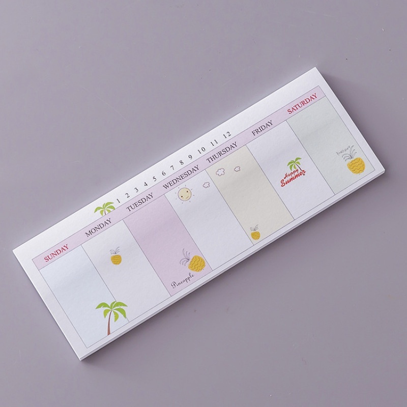 Study&amp;Work Weekly Plan List Grid Memo Pad Sticky Mini Notes Bookmark School Office Supply