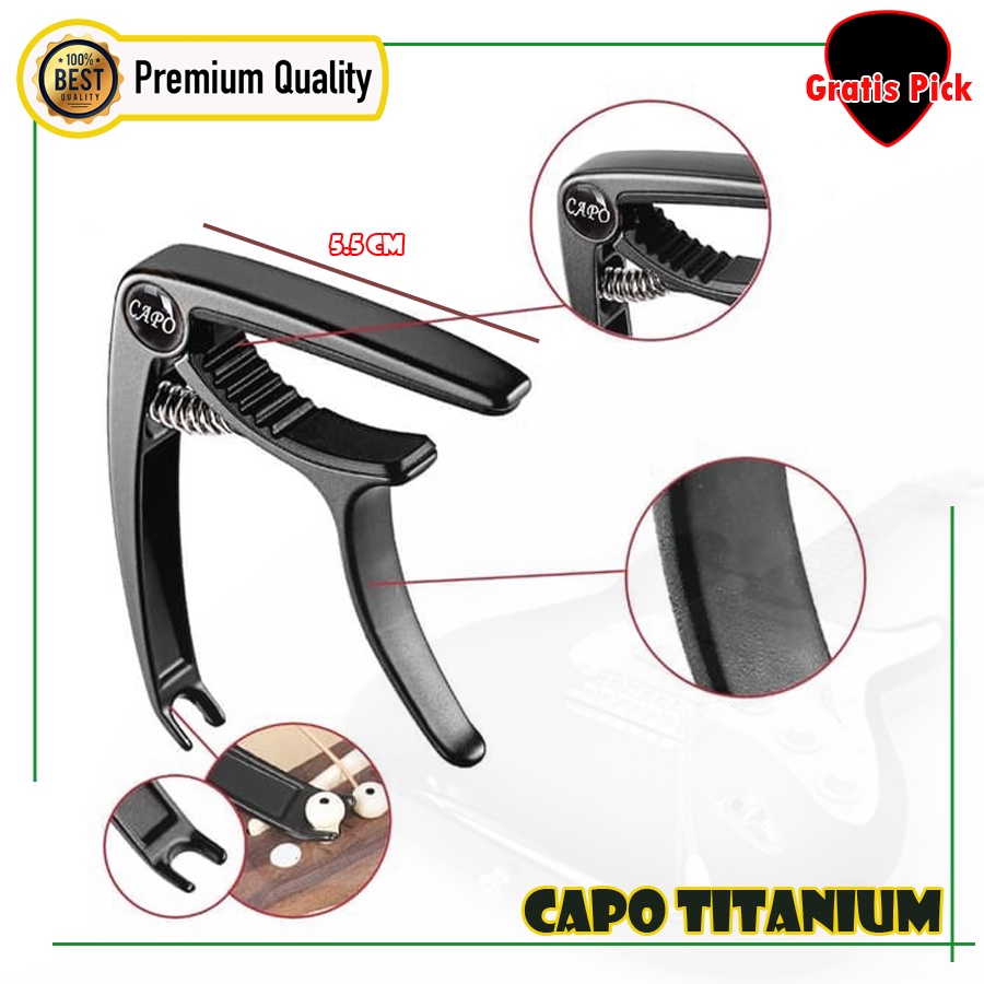 Capo Gitar Akustik Classic Kapo Besi Alloy Premium Import Cappo Kappo