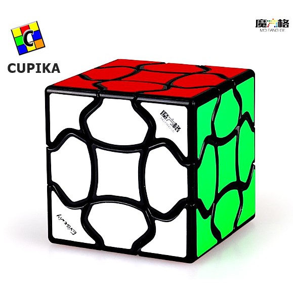 Rubik 3x3 Qiyi Fluffy Cube Unik Blackbase