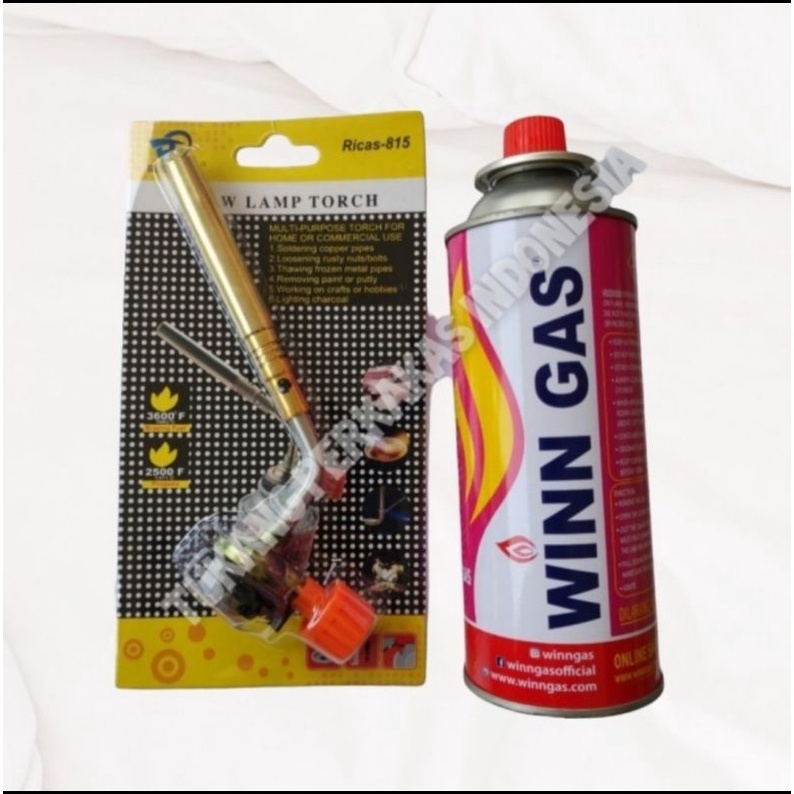 PAKET GAS TORCH MANUAL &amp; REFIL WIN GAS 235GR