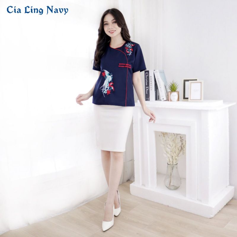 Atasan Sincia Imlek Blouse Cheongsam Wanita