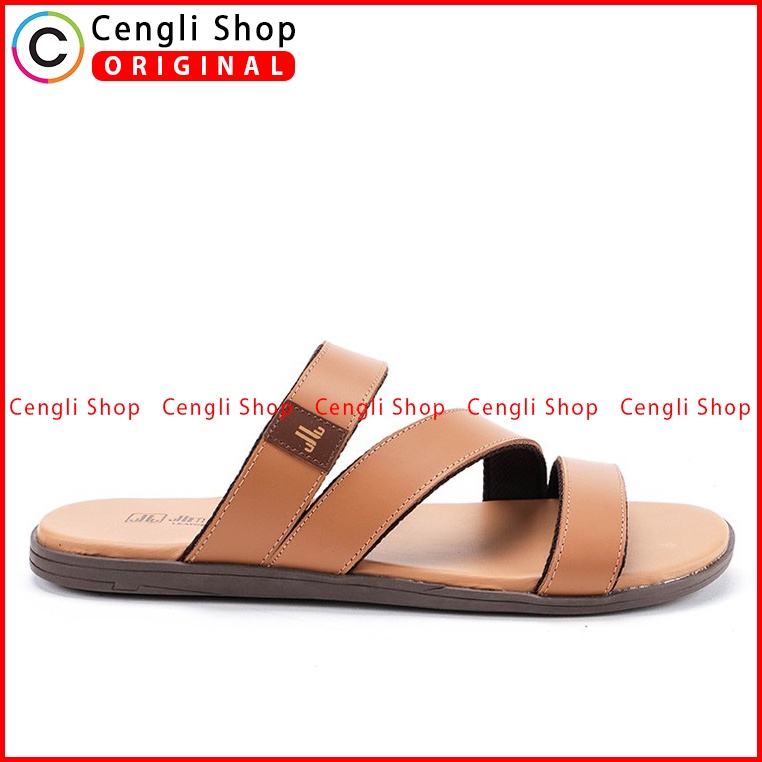 SANDAL CASUAL JIM JOKER PRIA ORIGINAL SLIDE KULIT BRANDED COKLAT JJ35