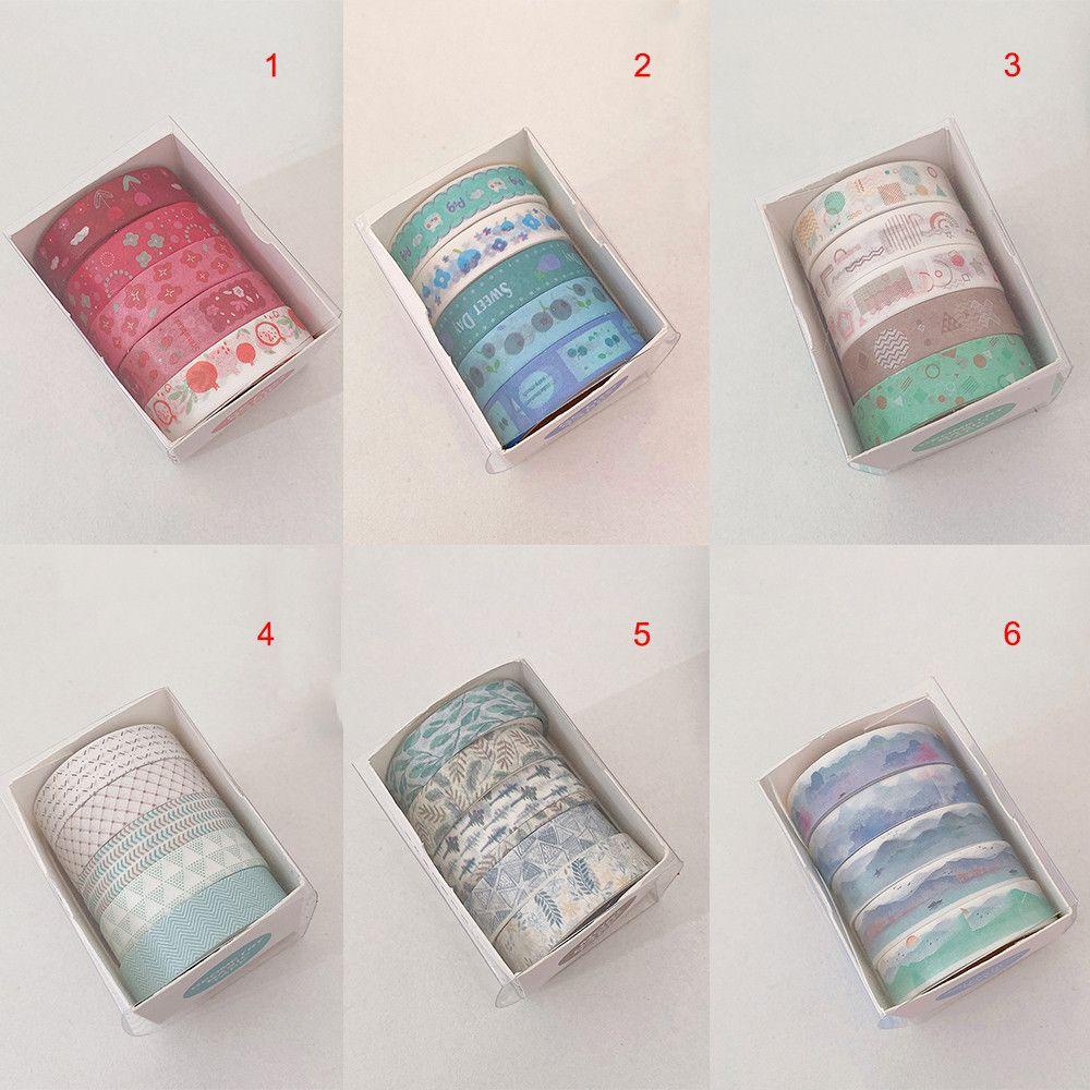 Nanas 5Rolls /Box.Ng Tape Set Dekorasi Jurnal Diary Pola Dasar