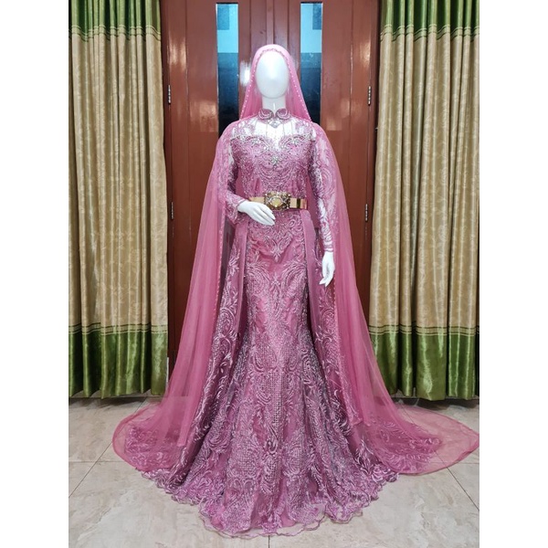 GAUN SLIM BEREKOR MEWAH//GAUN WEDDING MODERN//GAUN//KEBAYA