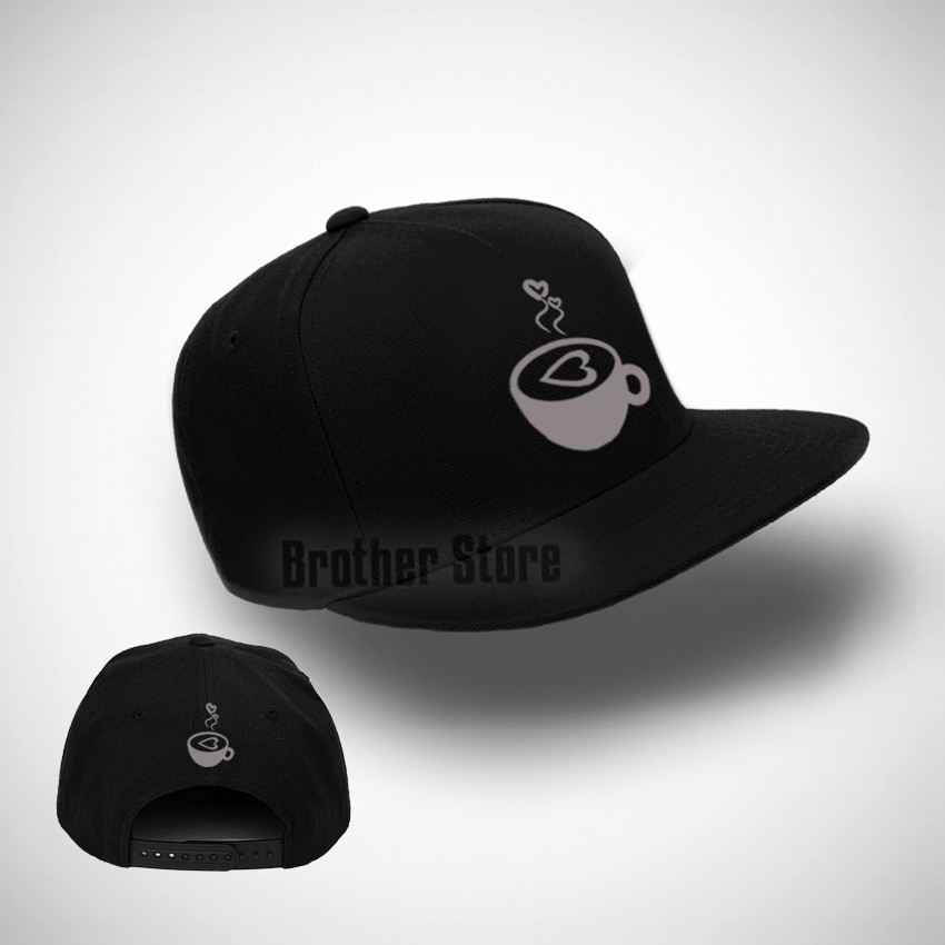 Topi Snapback Coffe Lover Gray -  Black Premium