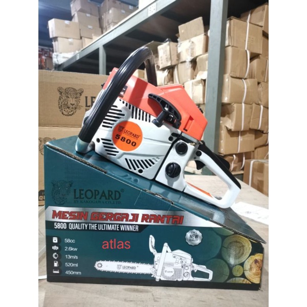 

mesin chainsaw leopard bar laser 22 inchi mesin gergaji kayu 2 tak